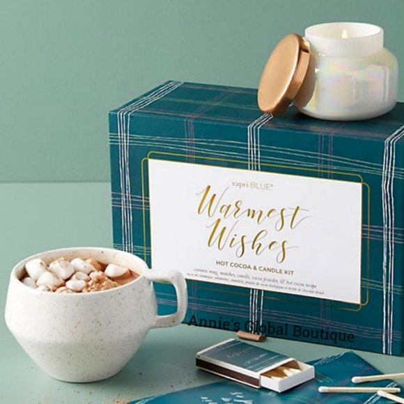 ANTHROPOLOGIE Capri Blue Cocoa & Candle Gift Set - Picture 2 of 3